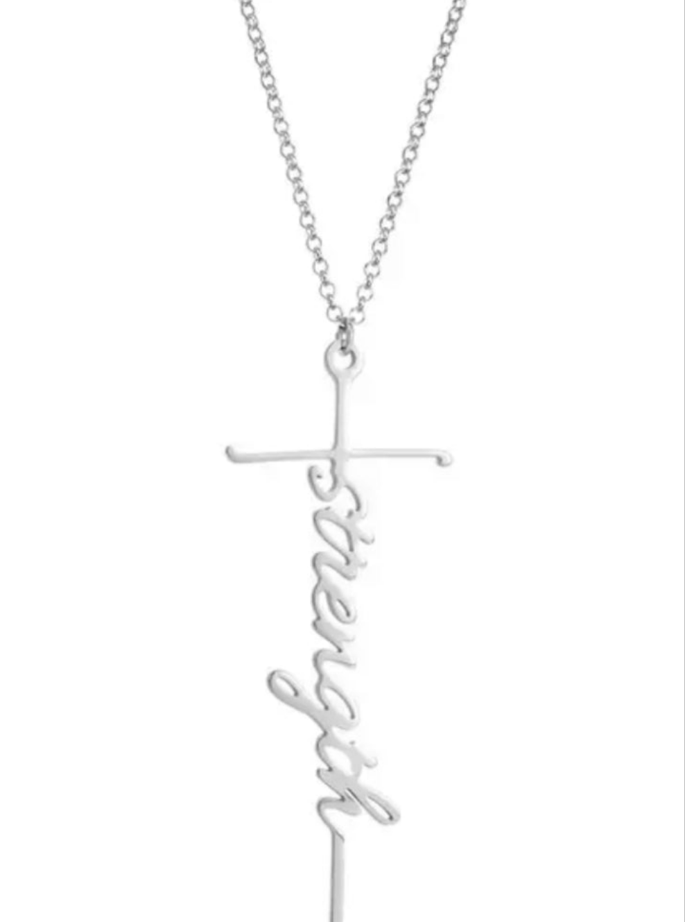 Cross /Faith, Jesus, Blessed, Believe, Pray, Fearless and Strength Silver or Gold Plated Pendant Necklace with 18inch chain