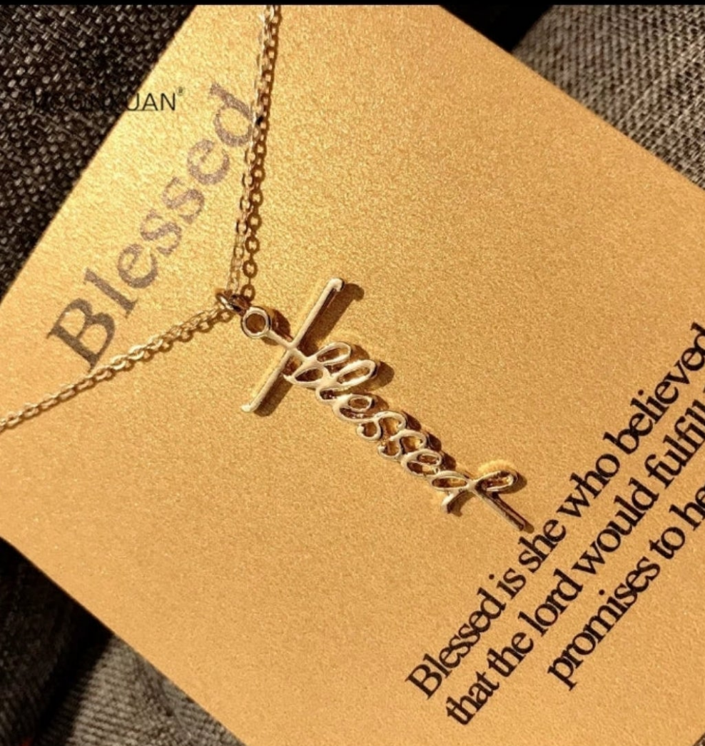 Cross /Faith, Jesus, Blessed, Believe, Pray, Fearless and Strength Silver or Gold Plated Pendant Necklace with 18inch chain