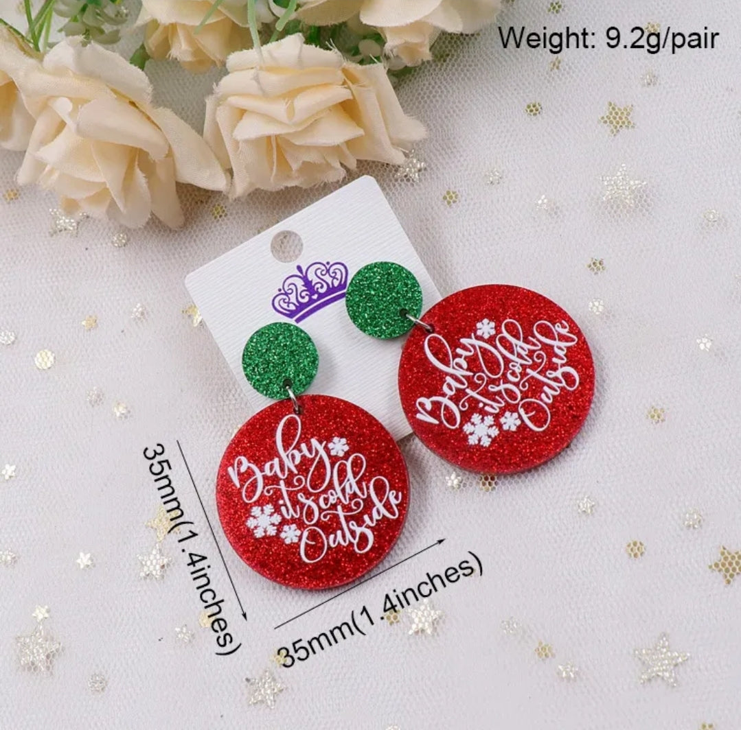 Baby It's Cold Outside, Christmas Earrings
