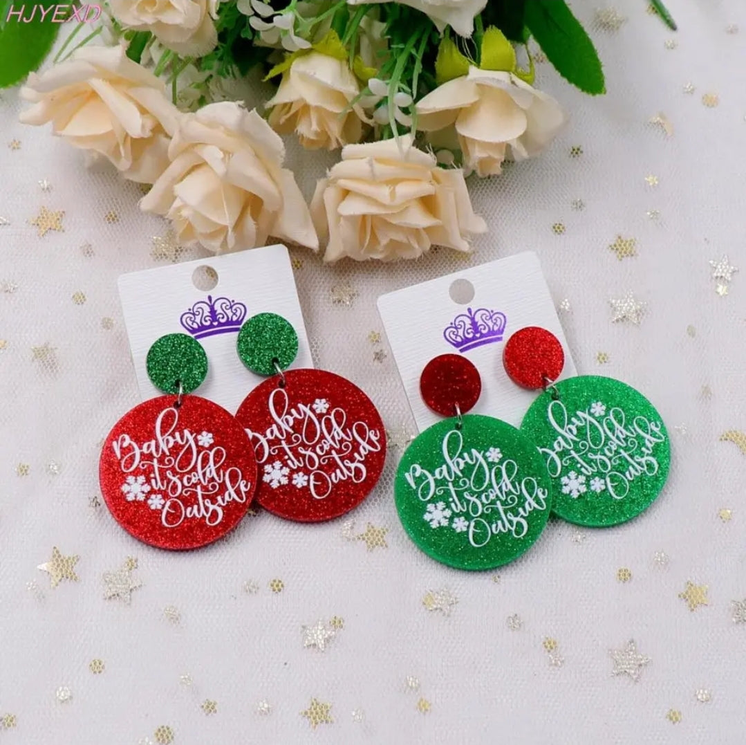 Baby It's Cold Outside, Christmas Earrings