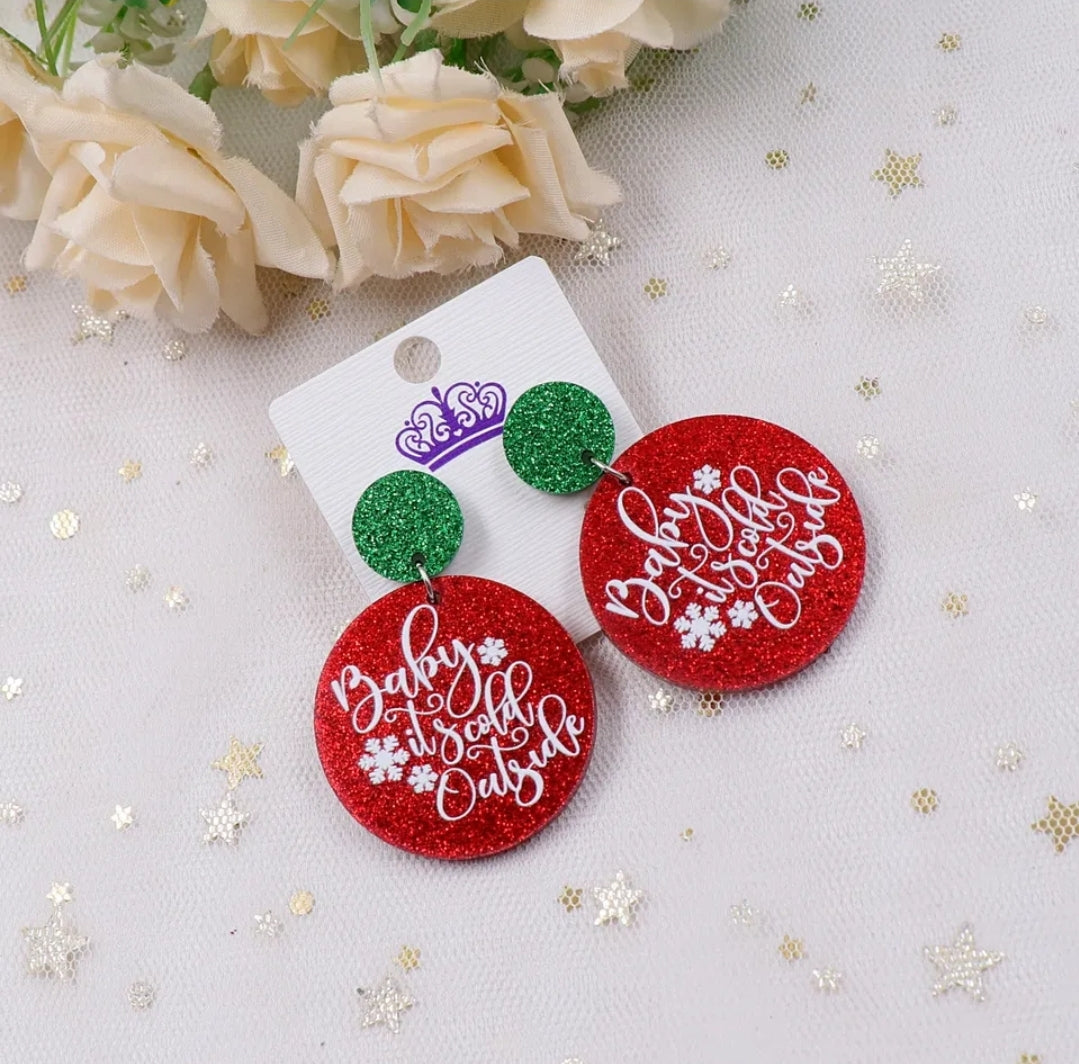 Baby It's Cold Outside, Christmas Earrings