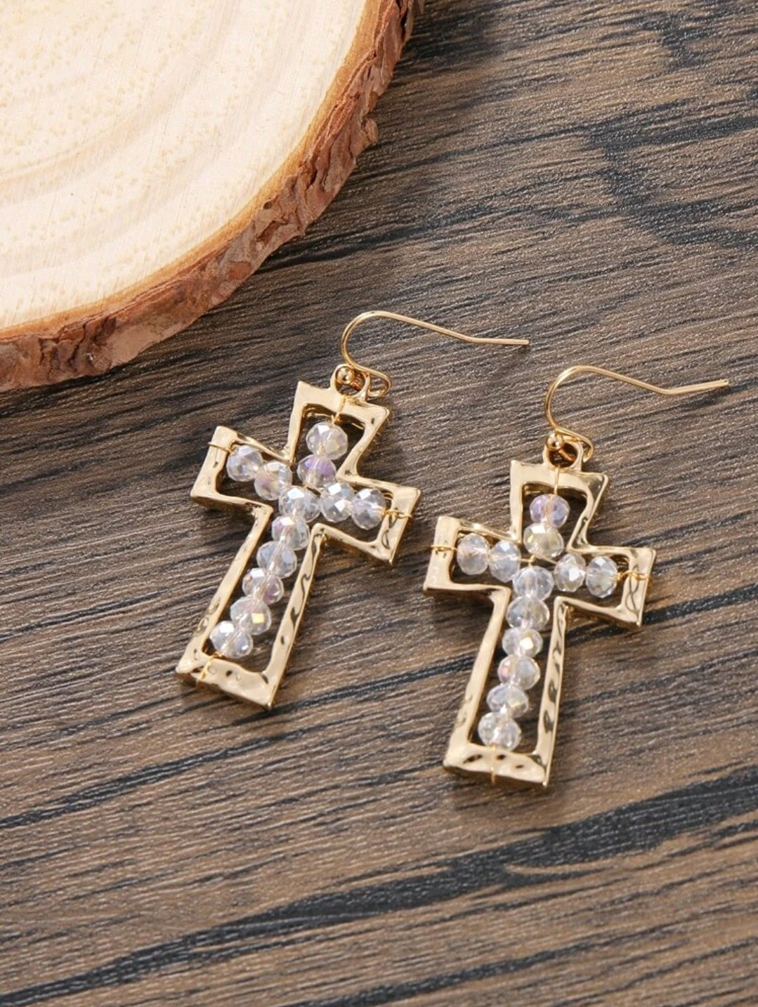 Beaded Cross Earrings