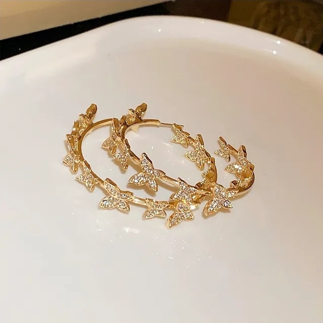 Butterfly Hoop Earrings