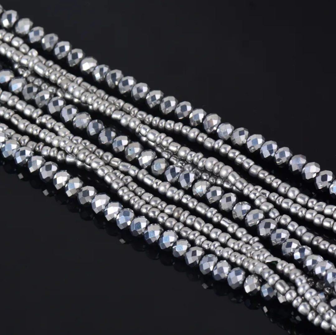 Multi-Layer Crystal Seed Bead, Magnetic Bracelets - Available in White, Silver, Blue Zircon, Hematite, Black, Champagne and Champagne Brown!