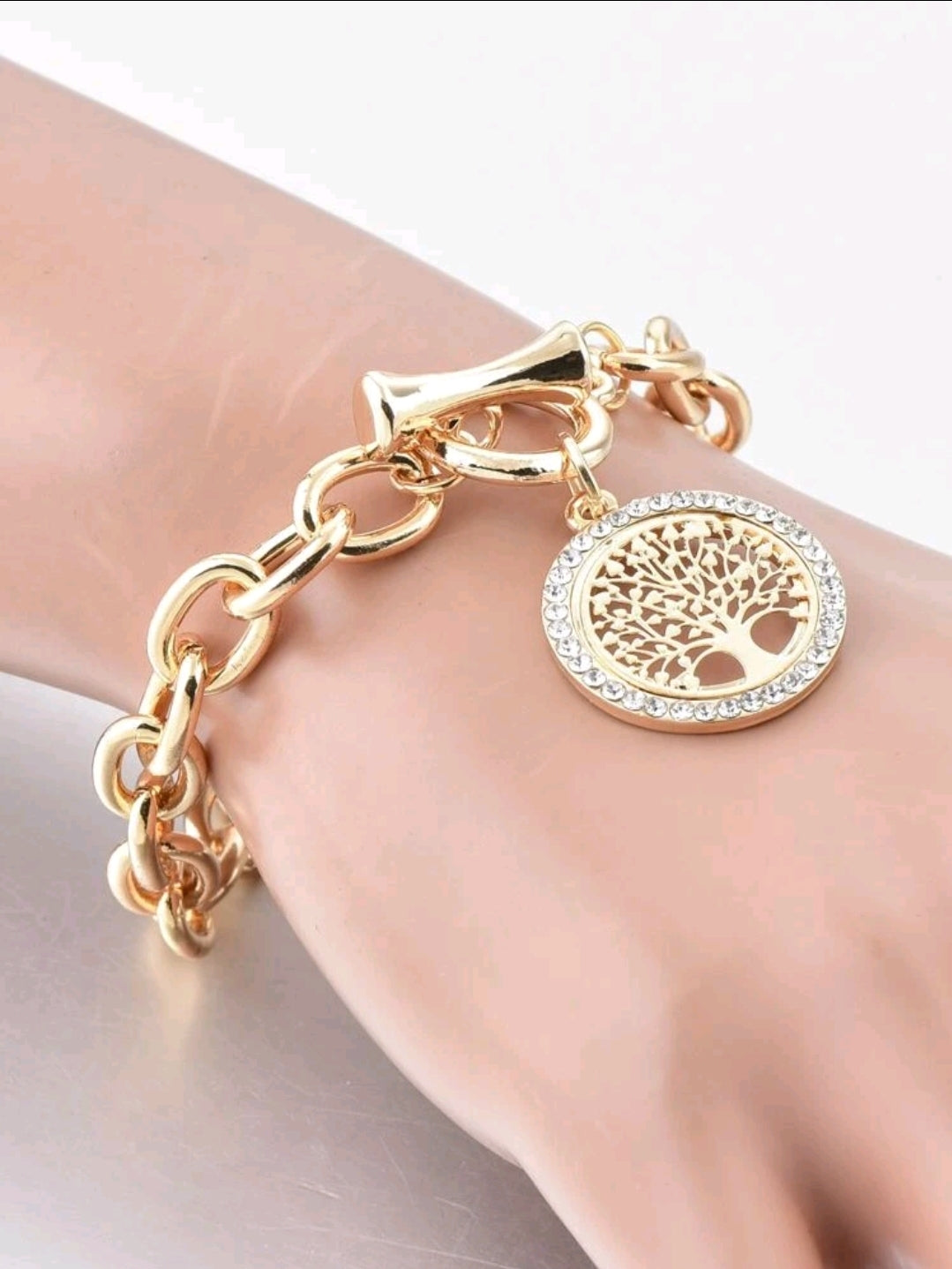 Tree of Life Rhinestone Charm, Toggle Bracelet or Tree of Life Earrings