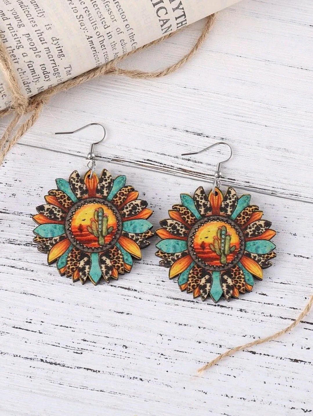 Aztec Sunflower Earrings