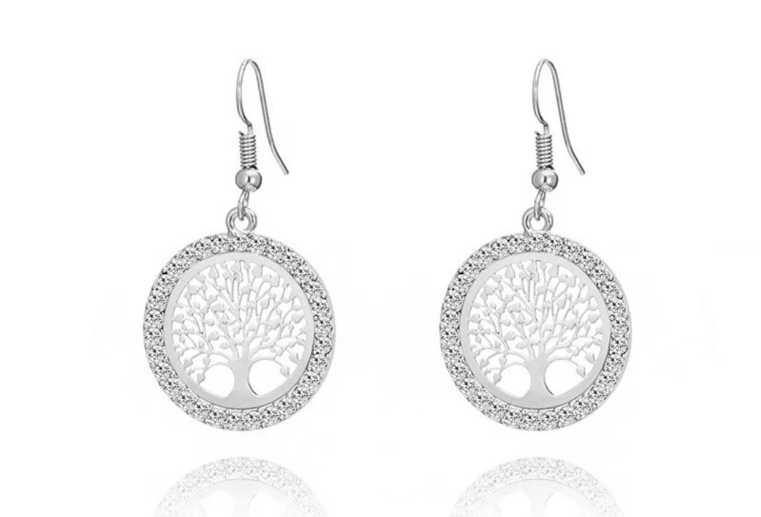Tree of Life Rhinestone Charm, Toggle Bracelet or Tree of Life Earrings