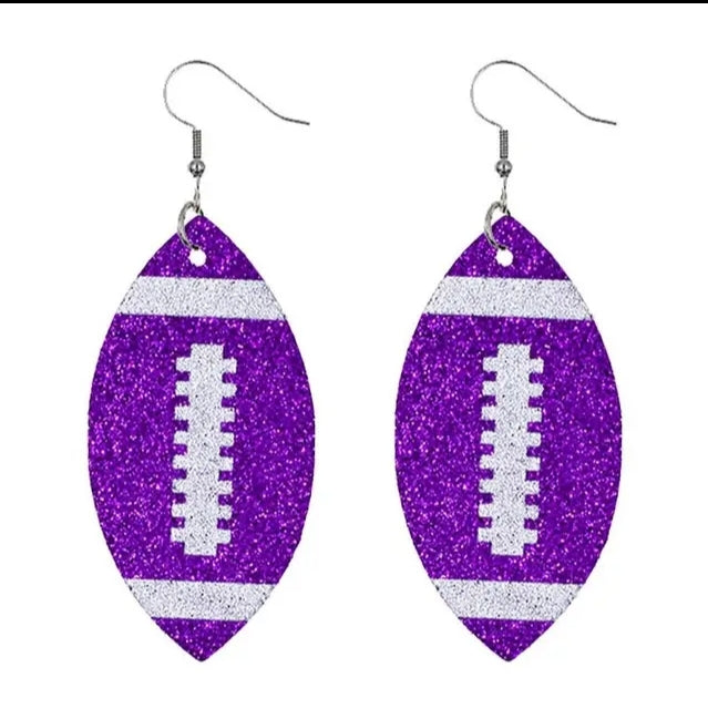 Football, Glitter, Drop Earrings