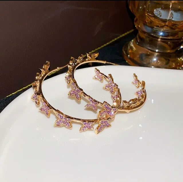 Butterfly Hoop Earrings