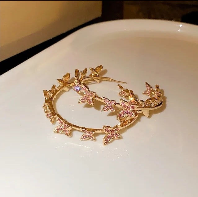 Butterfly Hoop Earrings