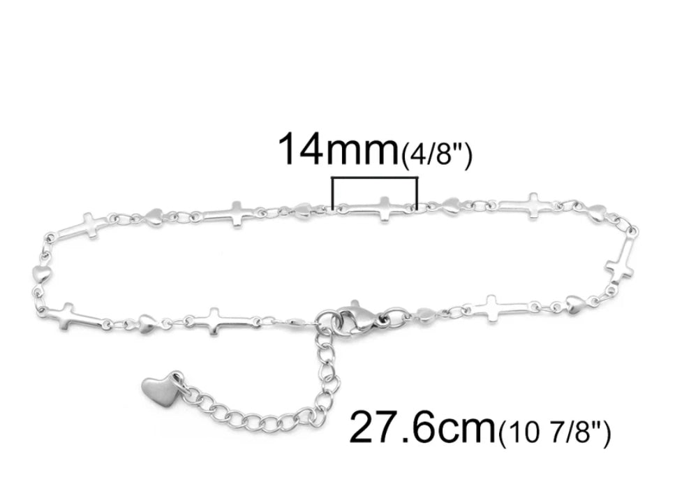 Stainless Steel Gold or Silver Color Anklets