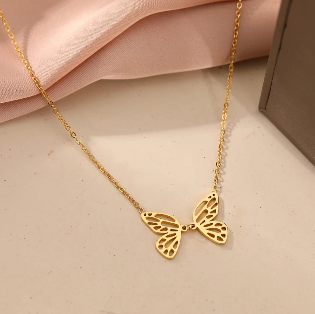 Stainless Steel Butterfly Pendant Necklaces