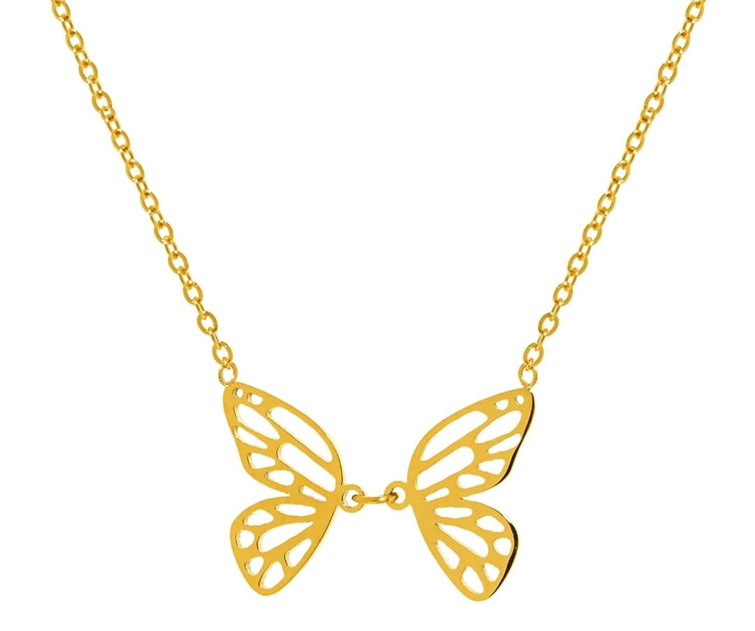 Stainless Steel Butterfly Pendant Necklaces