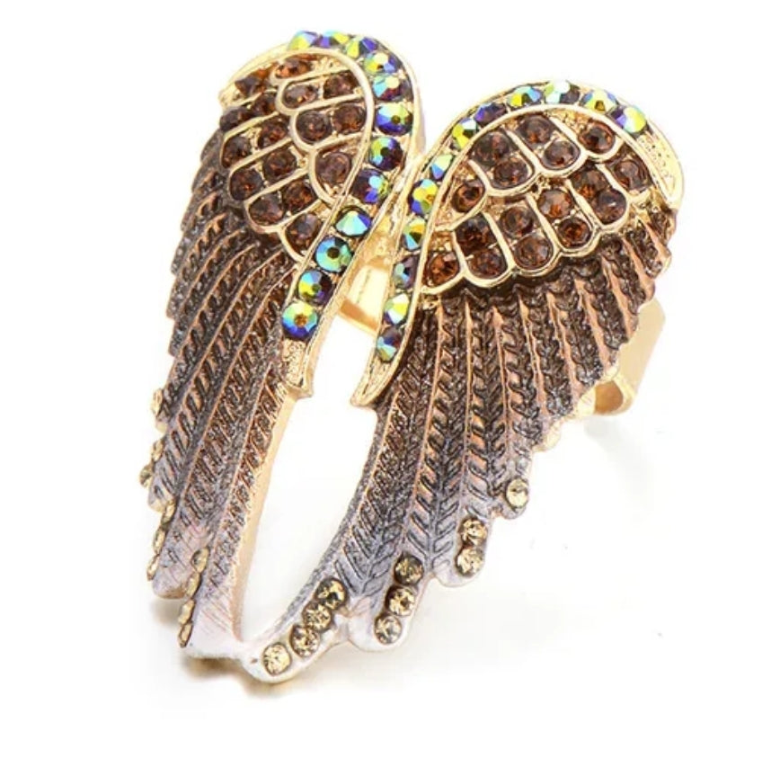Angel's Wings Ring (Adjustable & Available in Blue, White and Pink)