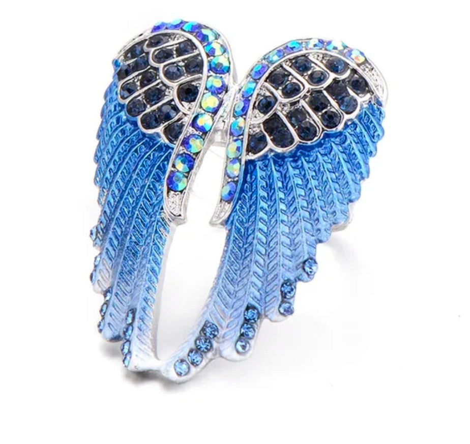 Angel's Wings Ring (Adjustable & Available in Blue, White and Pink)