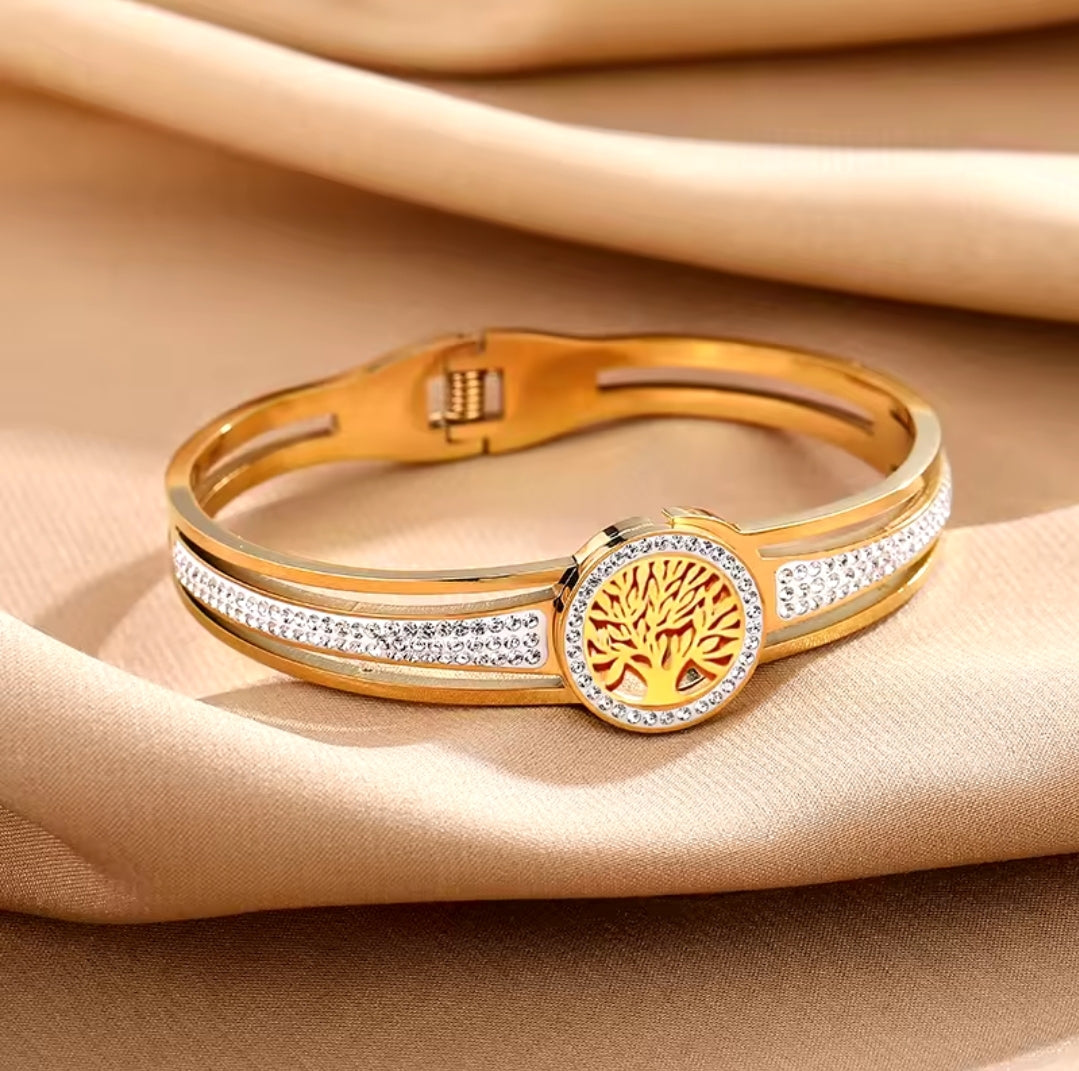 Tree of Life Gold and Silver Stainless Steel Bracelets