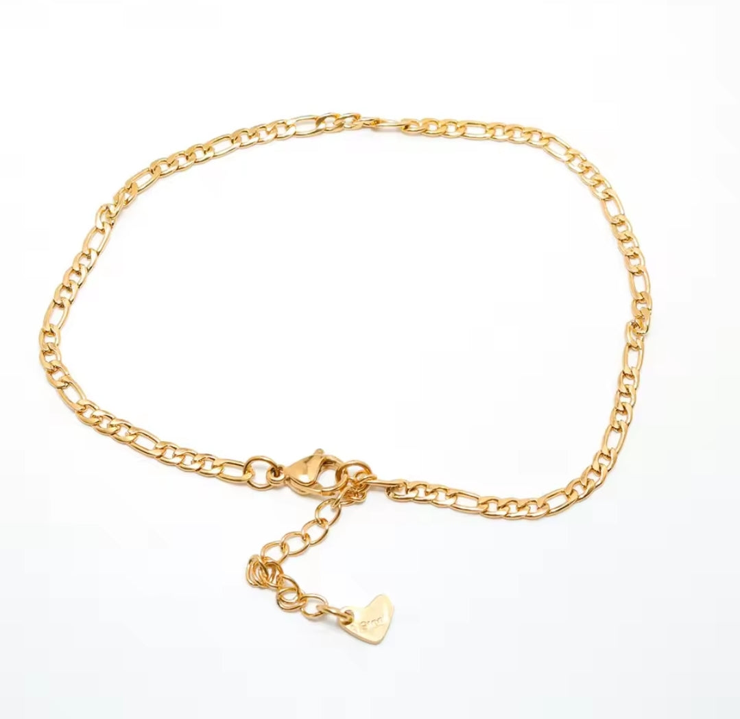 Gold Figaro Stainless Steel Anklets