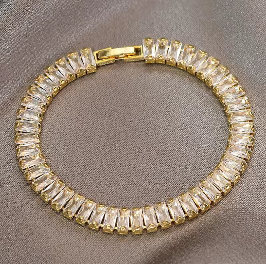 Rectangular Zircon Tennis Bracelets