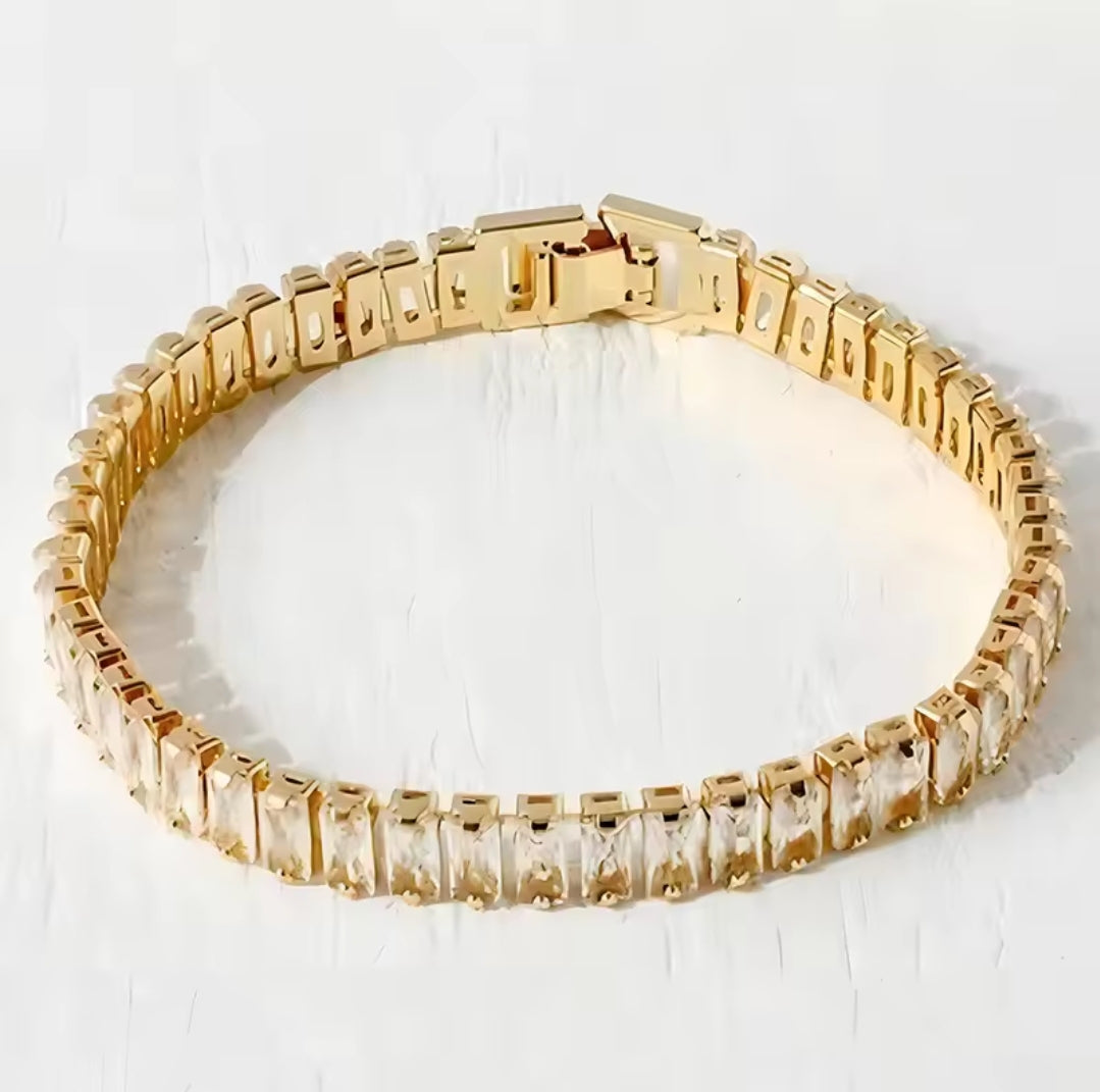 Rectangular Zircon Tennis Bracelets