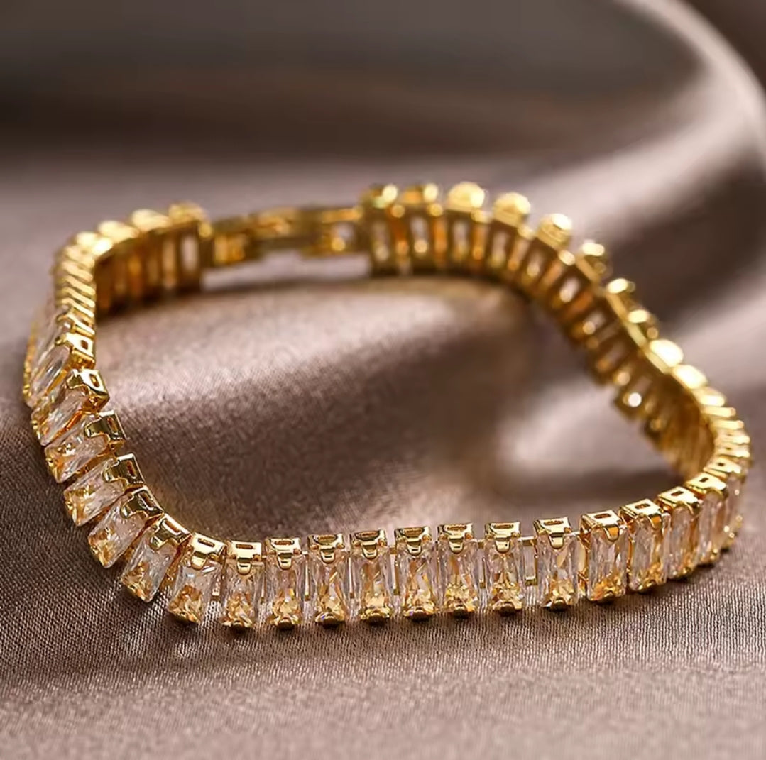 Rectangular Zircon Tennis Bracelets