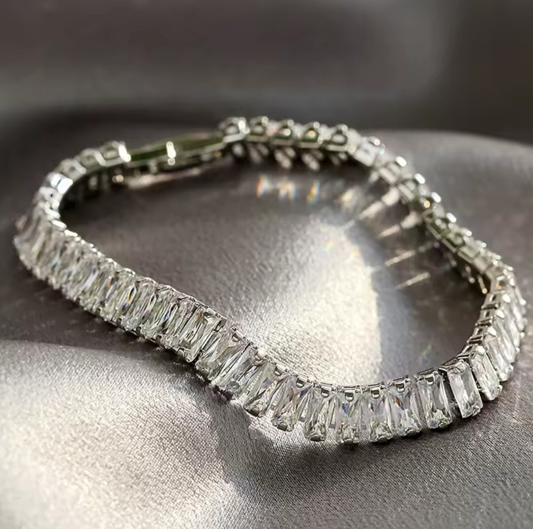 Rectangular Zircon Tennis Bracelets