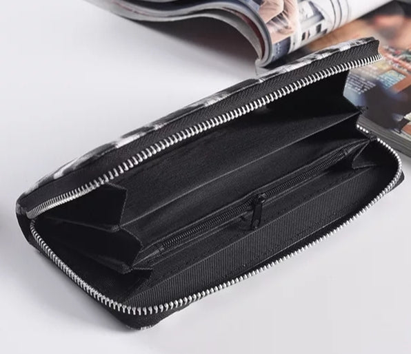 White and Black Zebra Print, Long Wallet (CLEARANCE)