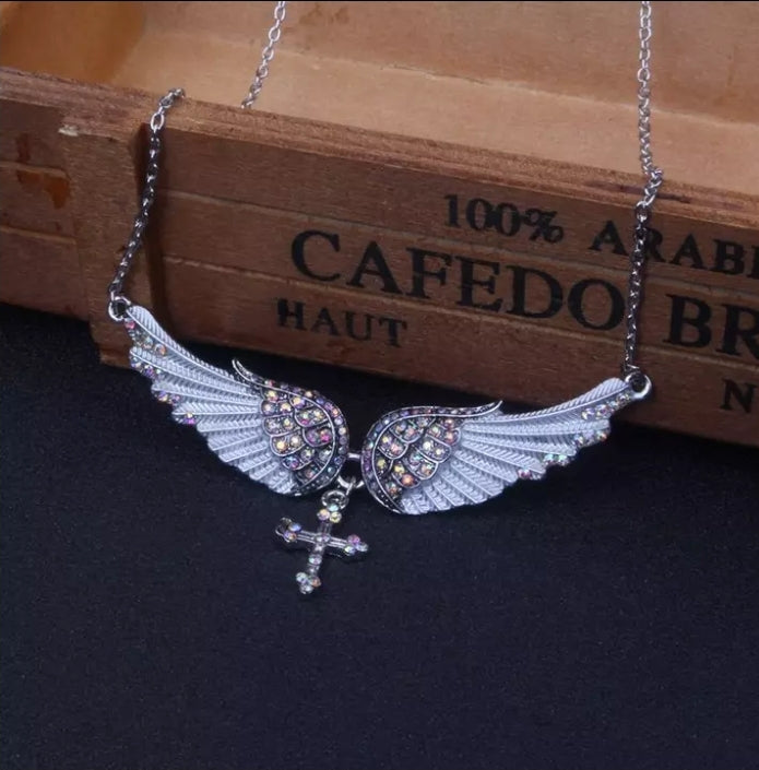 Angel's Wings - Necklace (Available in White, Blue or Pink)