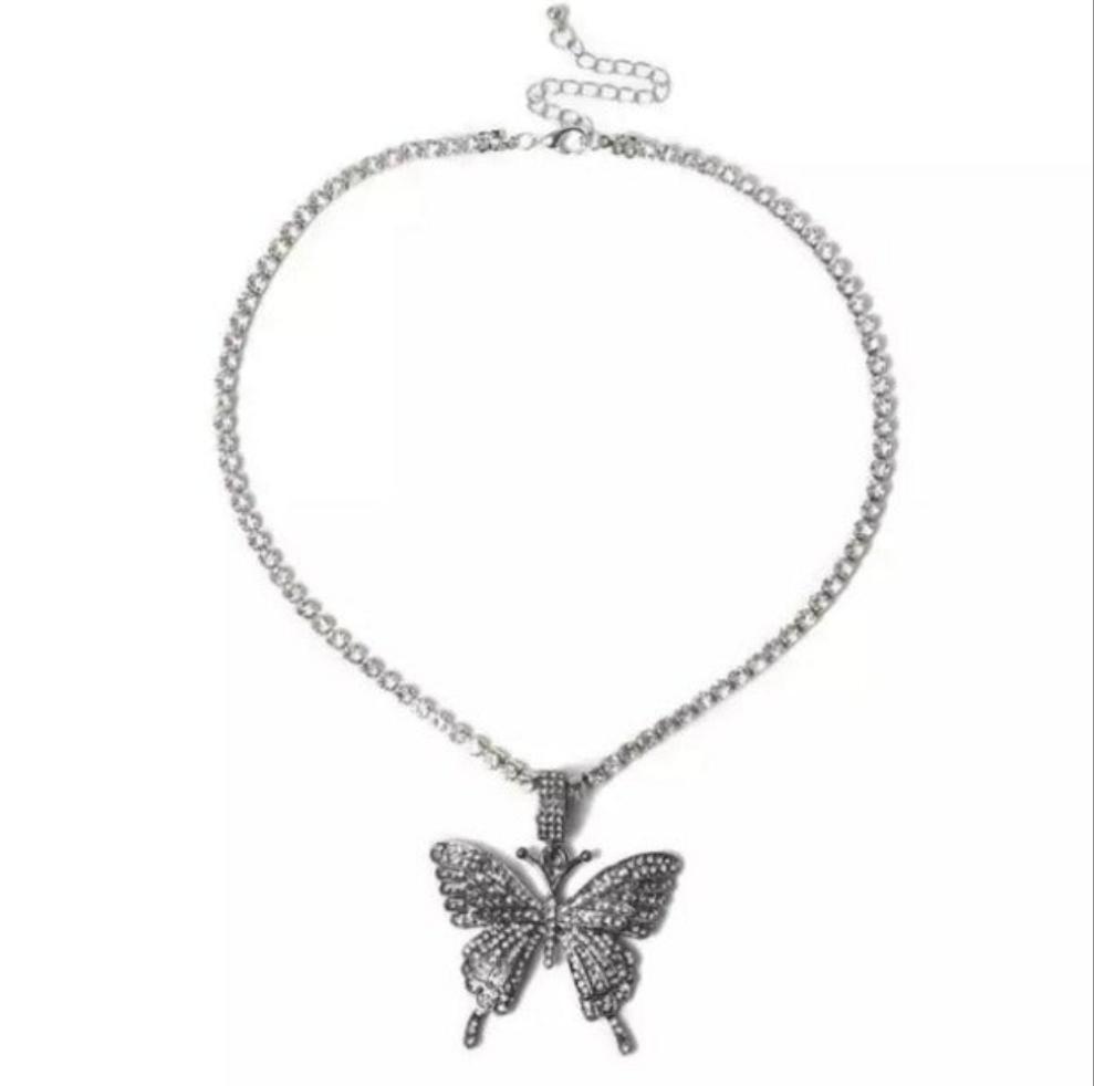 Full Rhinestone Luxury Statement Butterfly Necklace (Available in Gunmetal, Gold, Silver or Rose Gold!)