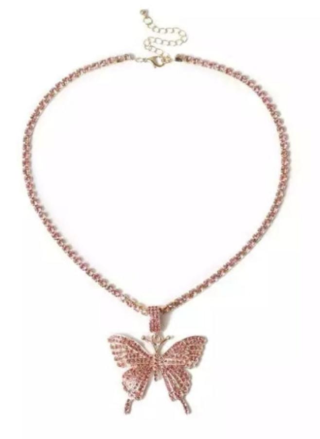 Full Rhinestone Luxury Statement Butterfly Necklace (Available in Gunmetal, Gold, Silver or Rose Gold!)