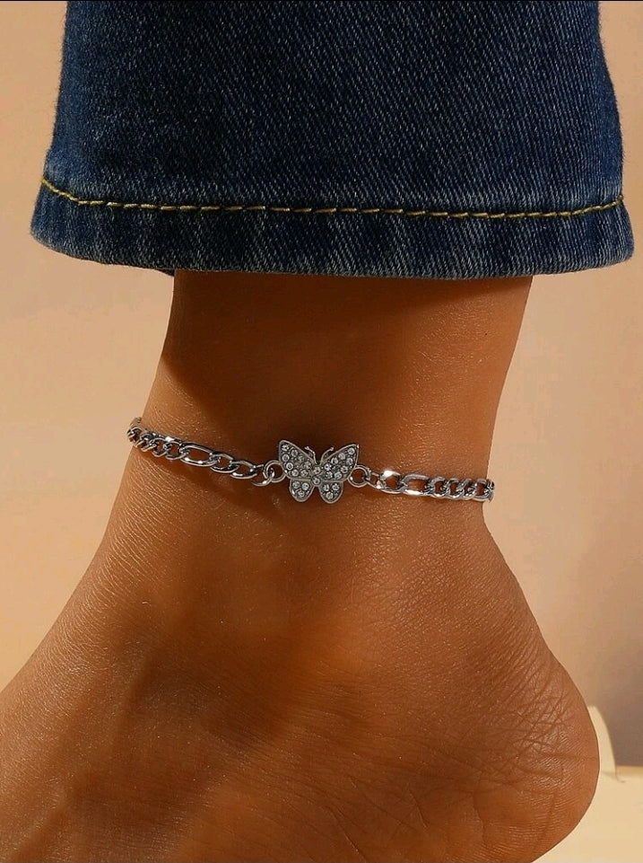 Zircon Butterfly Anklet