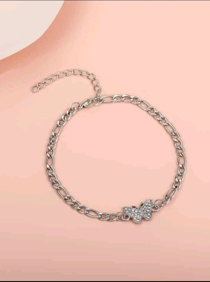 Zircon Butterfly Anklet