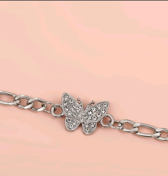 Zircon Butterfly Anklet