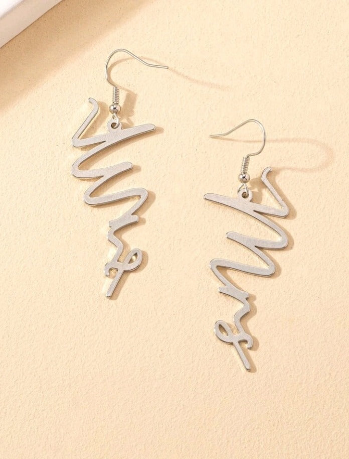 Mrs, Silver Earrings
