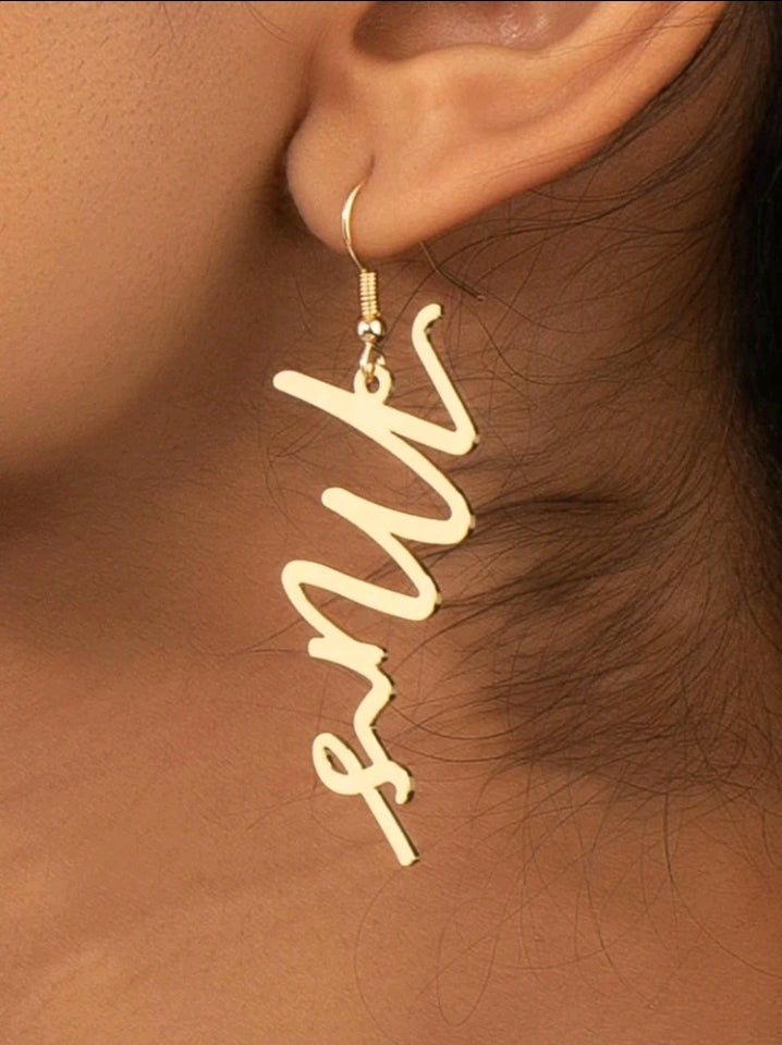 Mrs, Silver Earrings