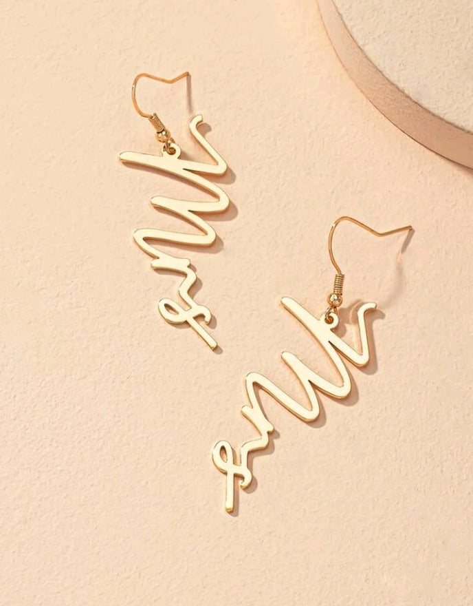 Mrs, Silver Earrings