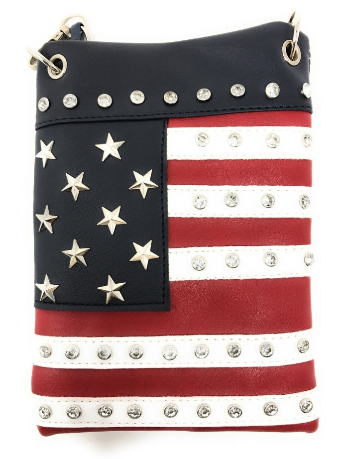 American Flag, Rhinestone Studded Crossbody / Bag