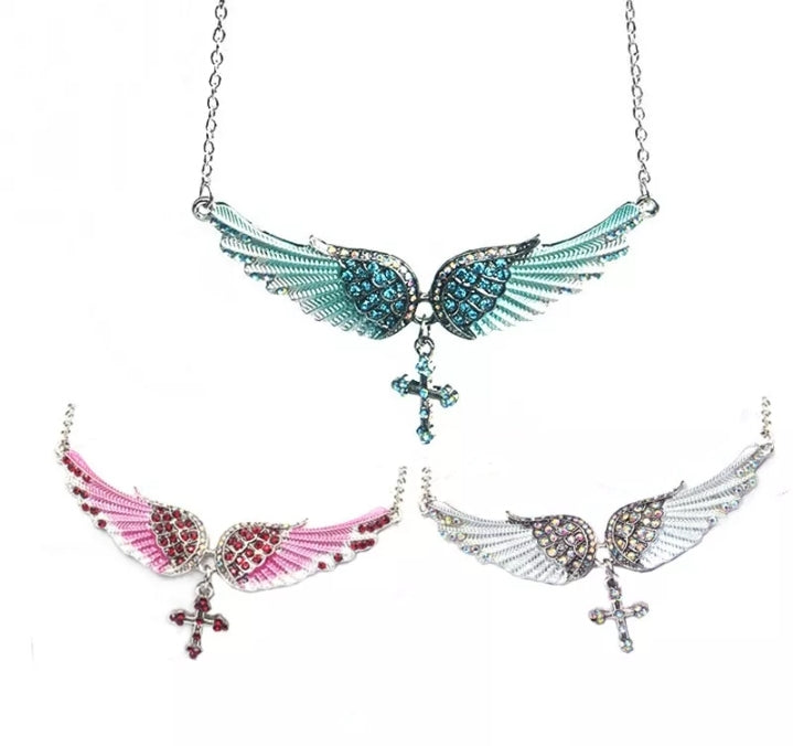 Angel's Wings - Necklace (Available in White, Blue or Pink)
