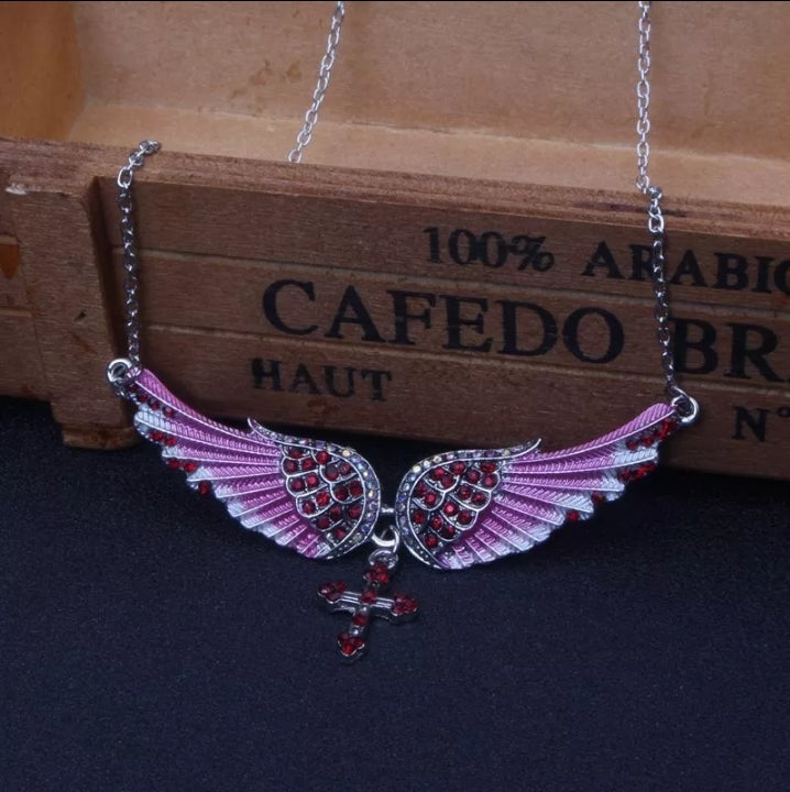 Angel's Wings - Necklace (Available in White, Blue or Pink)