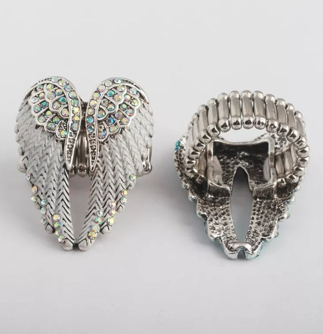Angel's Wings Ring (Adjustable & Available in Blue, White and Pink)