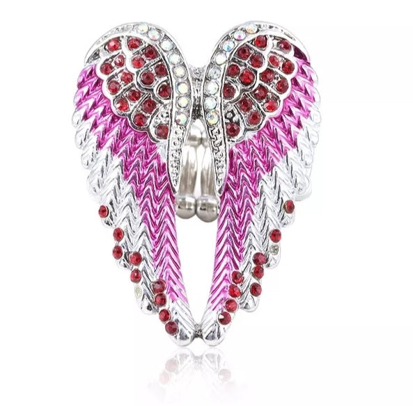 Angel's Wings Ring (Adjustable & Available in Blue, White and Pink)