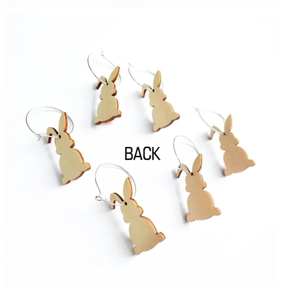 Bunny Wooden Easter Earrings