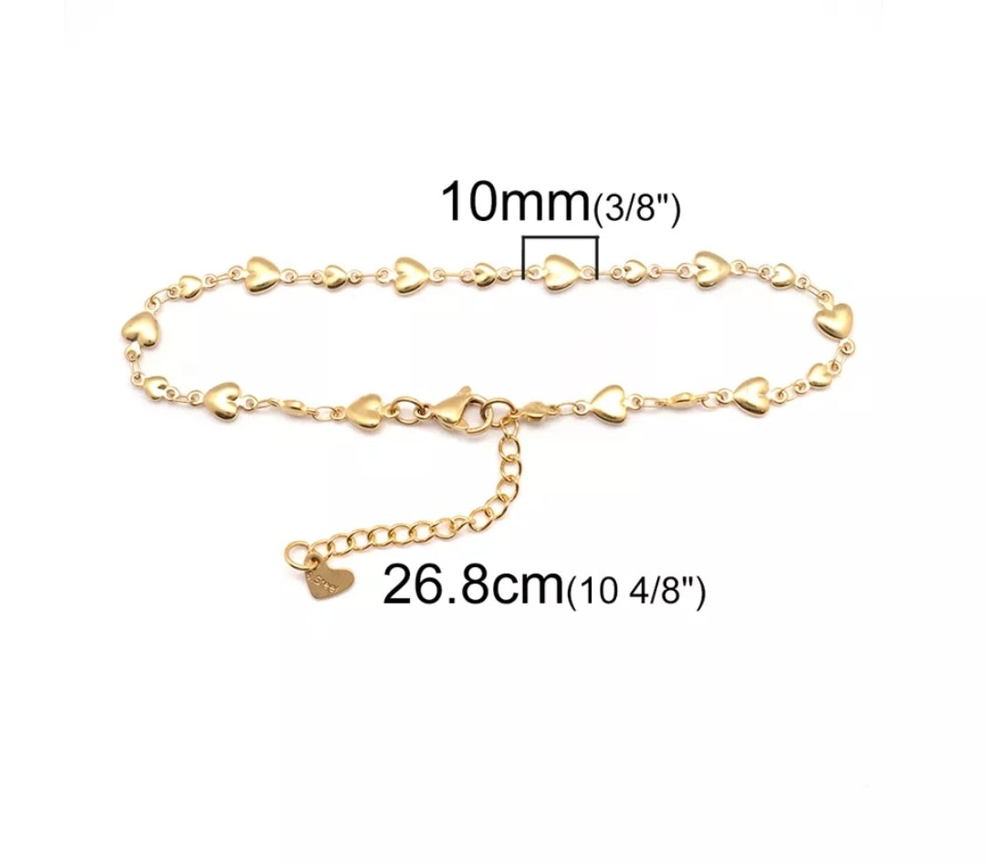 Stainless Steel Gold or Silver Color Anklets