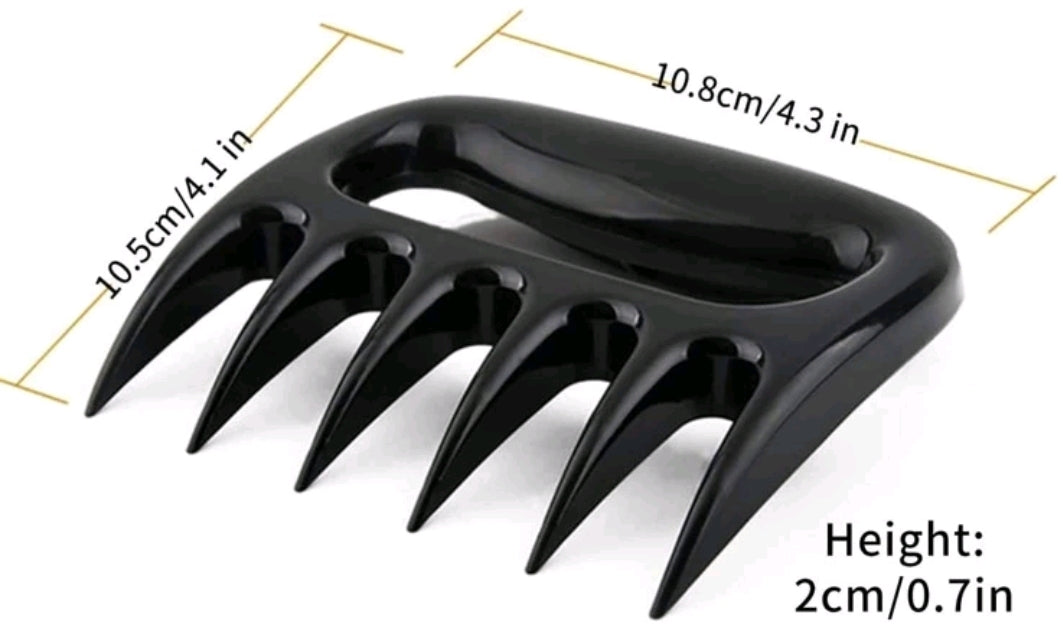 2 Piece Bear Claw Meat Shredder, Black