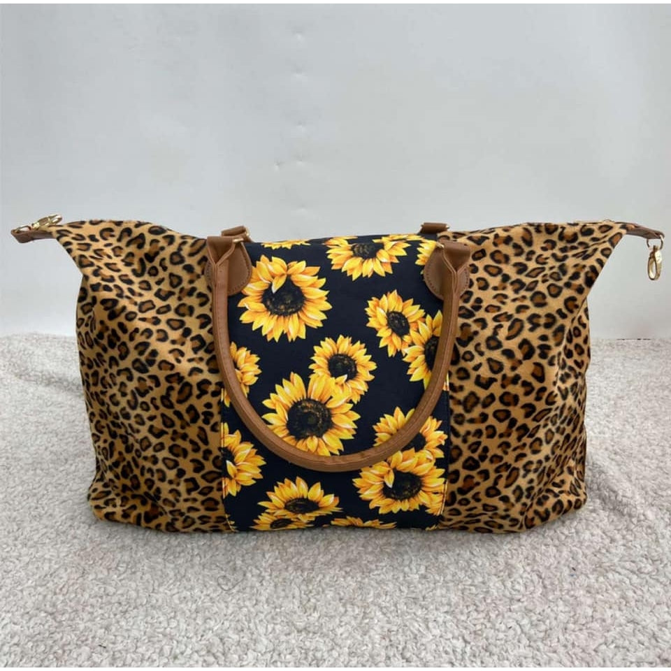 Leopard Print w/ Sunflower Weekender Bag