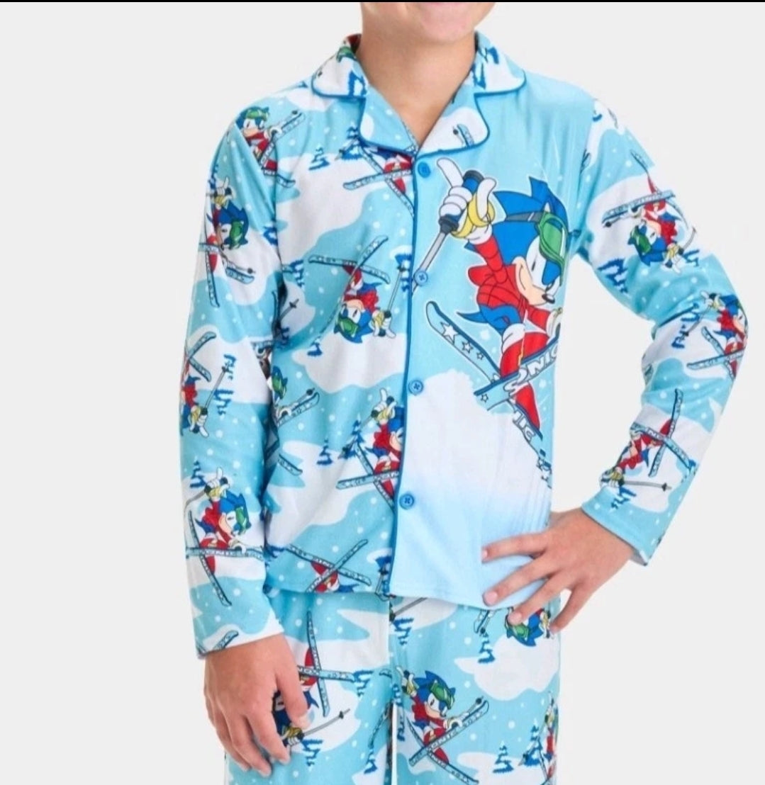 Boys Sonic Hedgehog, 2 Piece Pajama Set (SIZE 10-12)