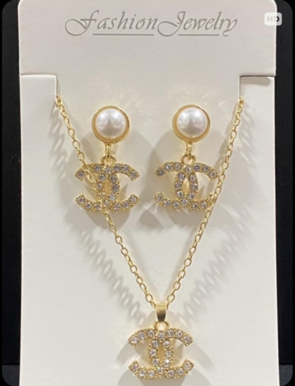 Gold or Silver Necklace with Earrings Sets