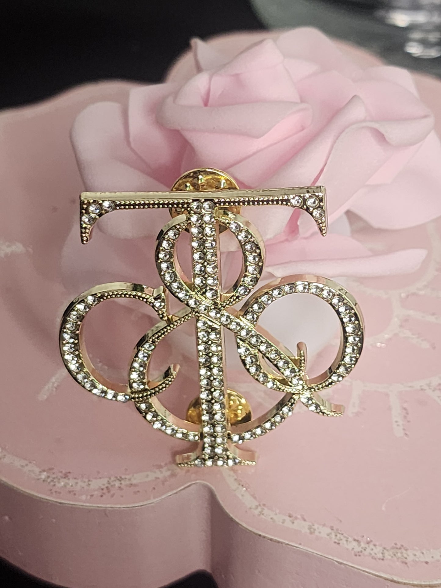 Gold or Silver Rhinestone Brooches