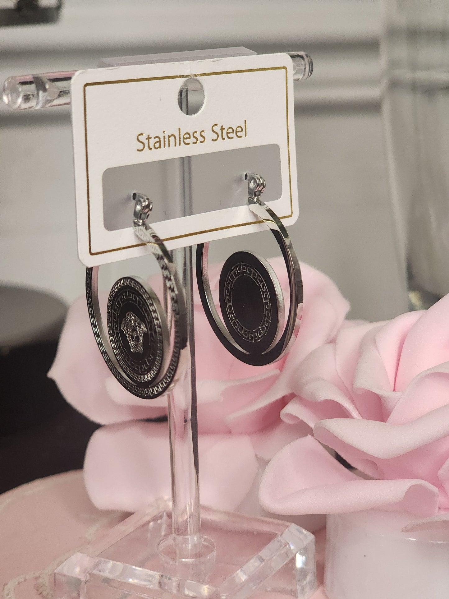 Silver Stainless Steel Earrings