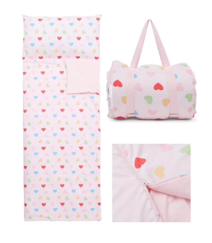 Kids Ultra-Soft Light Weight 3-in-1 Slumber Sleeping Bag (Hearts) (ON SALE)