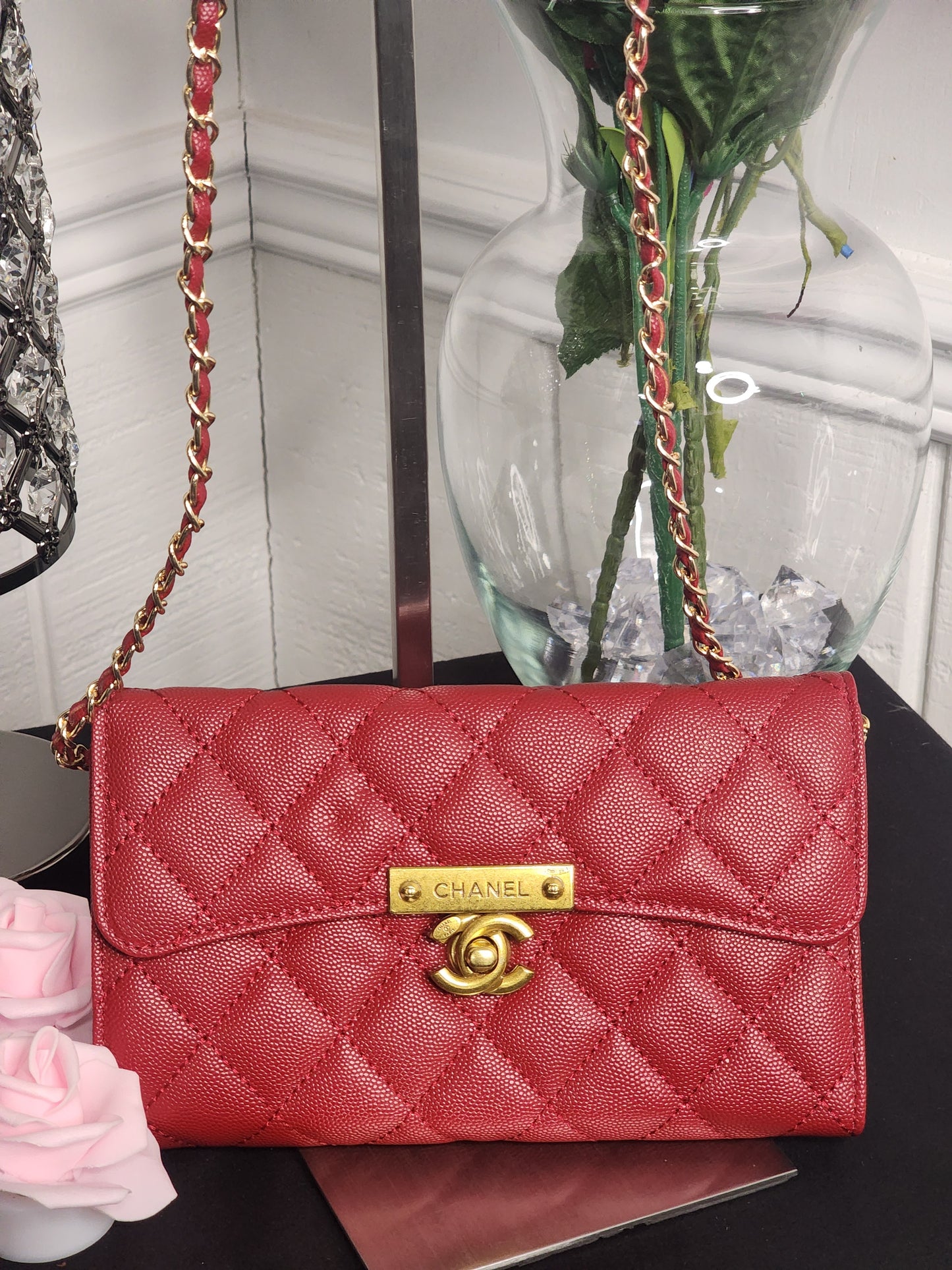 Red with Gold Hardware Handbag